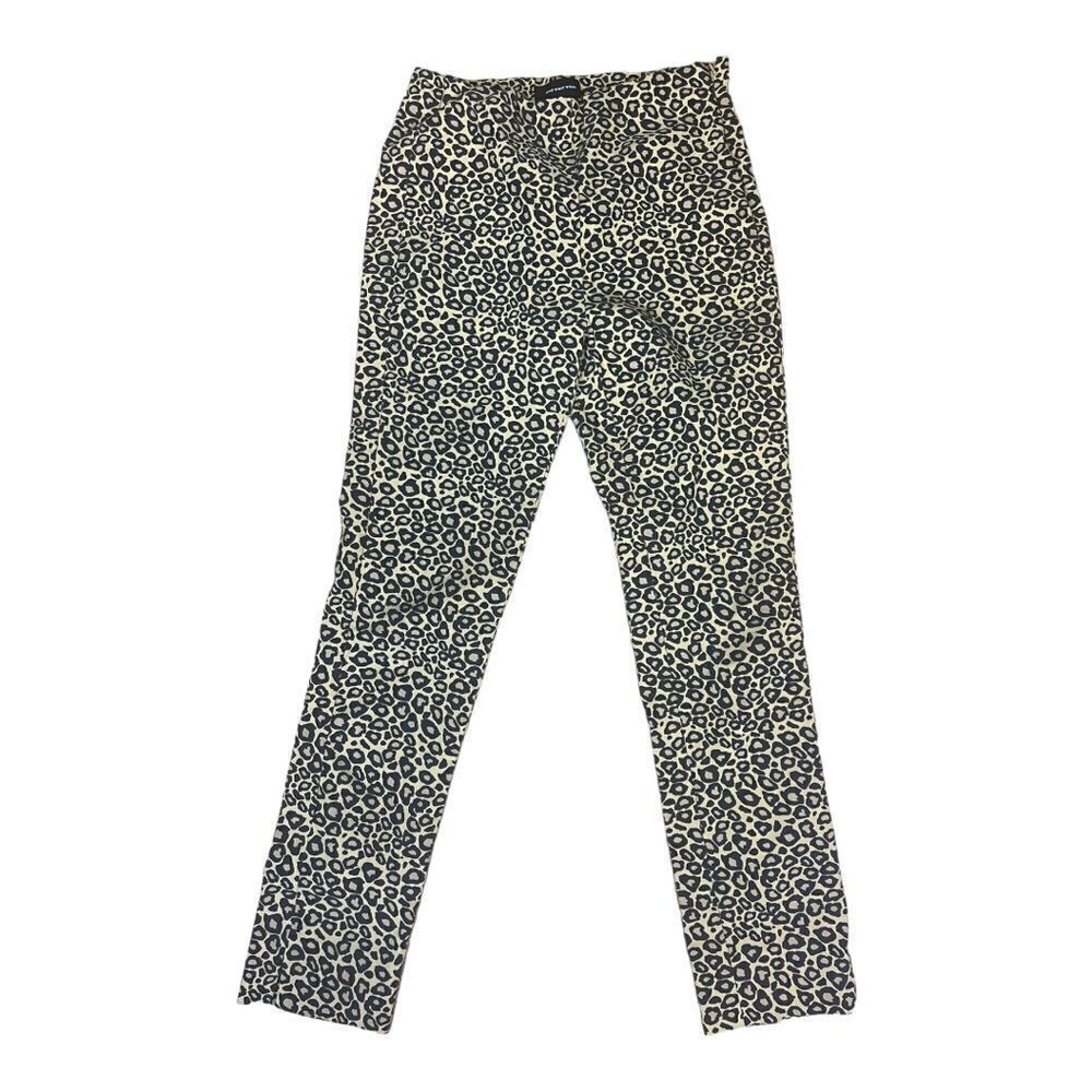 WHO WHAT WEAR Size 6 Women's Pants High Rise Cropped Stretch Leopard Print EUC
